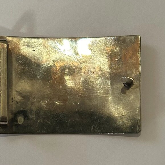 Vintage Mexican Silver With Abalone Inlay Belt Buckle #Y1 - Picture 2 of 2